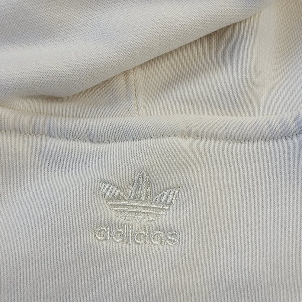 ✅ Adidas Woman’s Ivory Embroidered Logo French Terry Hoodie XL - Picture 7 of 12